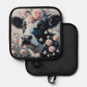 ホルスタインカウインフラワーズファームハウス絵画ズ 鍋敷き (正面/裏面)