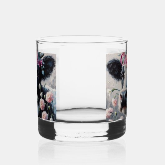 ホルスタインカウカーネーションズファームハパーソナライズされたウス ウイスキーグラス (左)