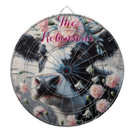 ホルスタインカウカーネーションズファームハパーソナライズされたウス ダーツボード