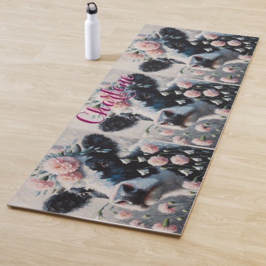 ホルスタインカウカーネーションズファームハパーソナライズされたウス ヨガマット (インサイチュ)