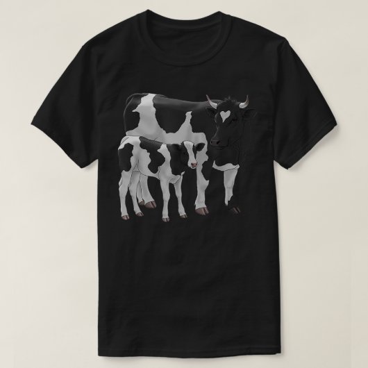 ホルスタインカウキュートカーフキャトル農家ギフト Tシャツ (デザイン正面)