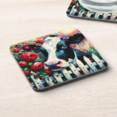 ホルスタインカウピケットフェンスレッドローゼブラックレッド コースター (左側)