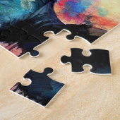 ホルスタインカウピケットフェンスレッドローゼブラックレッド ジグソーパズル (側面)