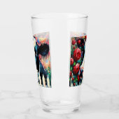 ホルスタインカウピケットフェンスレッドローゼブラックレッド タンブラーグラス (左)