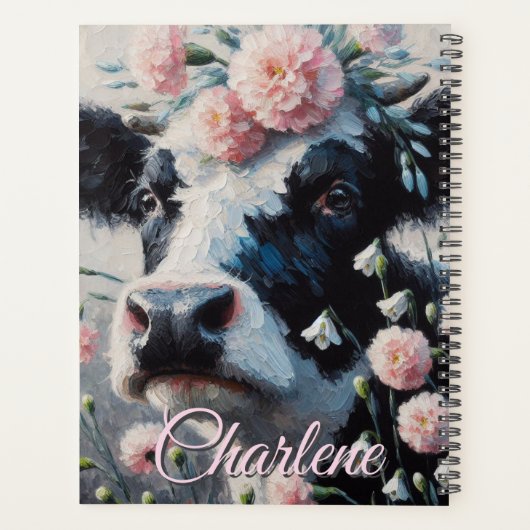 ホルスタインカウフラワーズファームファームハウスパーソナライズされた プランナー手帳 (裏面)