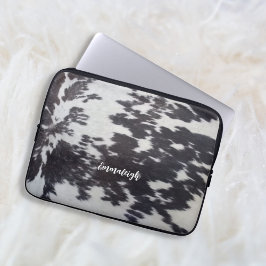 ホルスタインフェイクカウレザーナチュラルルック ラップトップスリーブ