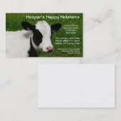 ホルスタイン乳牛の牛の牧場の名刺 名刺 (正面/裏面)