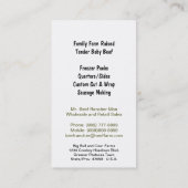 ホルスタイン子牛の肉のベビーのビーフの農場 名刺 (裏面)