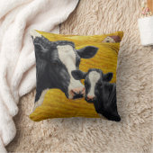 ホルスタイン牛とオールドウッドバーン クッション (ブランケット)