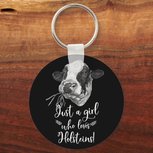 ホルスタイン牛を愛しているだけの女の子 キーホルダー (正面)