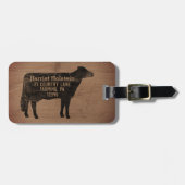 ホルスタイン牛シルエットファームパーソナライズされた動物 ラゲッジタグ (正面横)