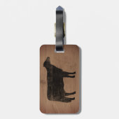 ホルスタイン牛シルエットファームパーソナライズされた動物 ラゲッジタグ (裏面縦)