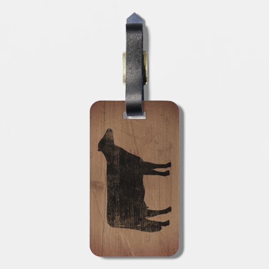 ホルスタイン牛シルエットファームパーソナライズされた動物 ラゲッジタグ (裏面縦)