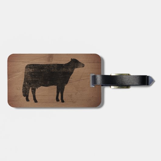 ホルスタイン牛シルエットファームパーソナライズされた動物 ラゲッジタグ (裏面横)