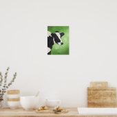 ホルスタイン牛プリント11"x14" ポスター (キッチン)