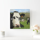 ホルスタイン牛 スクエア壁時計 (ホーム)