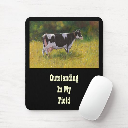 ホルスタイン牛、分野で顕著な絵を描くこと: おもしろい マウスパッド (マウス)