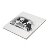 ホルスタイン牛: 鉛筆のスケッチ: 農場、国 タイル (側面)