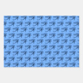 ホルスブルーアミュレットのエジプトの目 ラッピングペーパーシート (正面3)