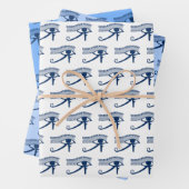 ホルスブルーアミュレットのエジプトの目 ラッピングペーパーシート (インサイチュ)