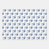 ホルスブルーアミュレットのエジプトの目 ラッピングペーパーシート (正面)