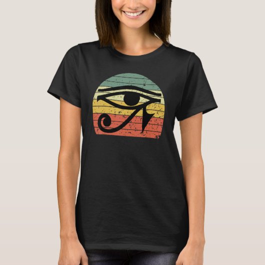 ホルスヴィンテージレトロ眼ホルス古代E Tシャツ (正面)