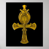 ホルス古代エジプトの神聖なシンボルのアンクの目 ポスター (正面)