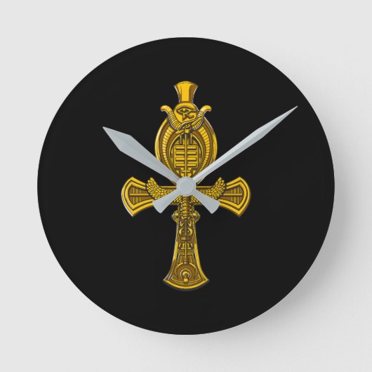 ホルス古代エジプトの神聖なシンボルのアンクの目 ラウンド壁時計 (正面)