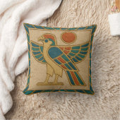 ホルス威厳のある《鳥》ハヤブサゴールデンサンピロー クッション (ブランケット)