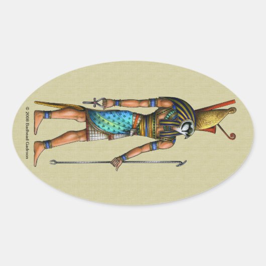 ホルス楕円ステッカー 楕円形シール (正面)