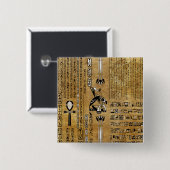 ホルス – エジプトのホールパール – 金ゴールドとパール 缶バッジ (正面&裏面)