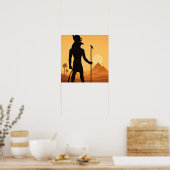 ホルス・エジプト神砂漠サンセットポスターアート ポスター (キッチン)