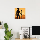 ホルス・エジプト神砂漠サンセットポスターアート ポスター (ホームオフィス)