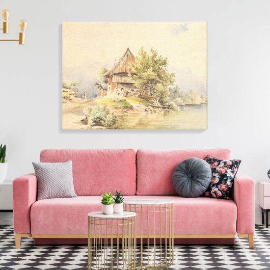 ホルズヒュッテアムゼー – カール・ラフィット キャンバスプリント (インサイチュ (リビング))