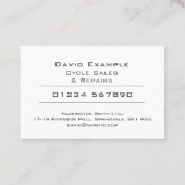 ホルダーの写真で販売と修理をサイクル 名刺 (裏面)