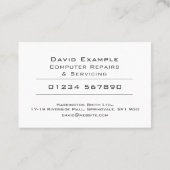 ホルダーの写真によるコンピュータの修理 名刺 (裏面)