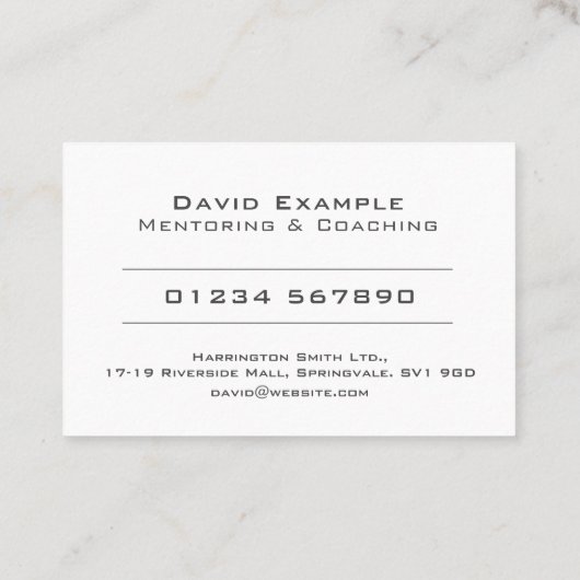 ホルダー写真による指導と指導 名刺 (裏面)