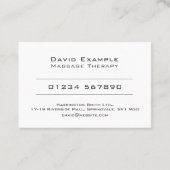 ホルダー名刺の写真付きマッサージセラピー 名刺 (裏面)