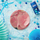 ホルテンシアアジサイ（紫陽花）ピンクのパステル花フローラ ペーパープレート (パーティー)