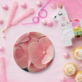 ホルテンシアアジサイ（紫陽花）ピンクのパステル花フローラ ペーパープレート (パーティー)