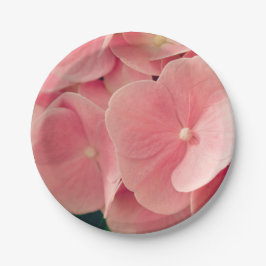 ホルテンシアアジサイ（紫陽花）ピンクのパステル花フローラ ペーパープレート