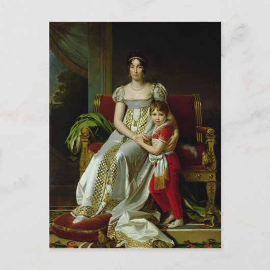 ホルテンス・ド・ボーハルネとその息子 ポストカード (正面)