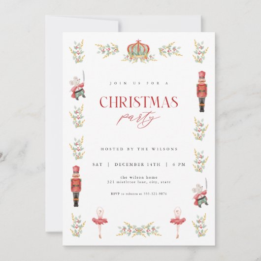 ホルディアイナツクラッカークリスマスパーティの招待状 招待状 (正面)