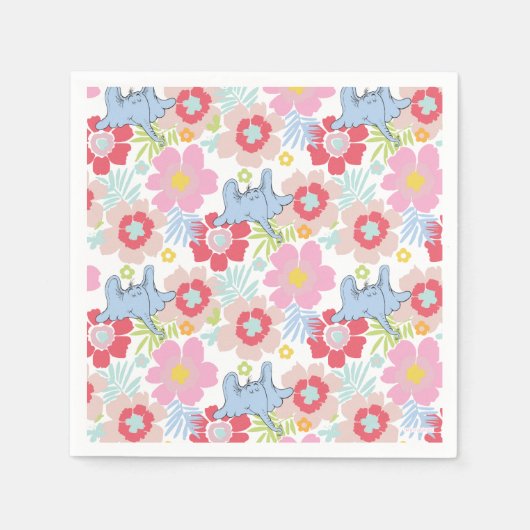 ホルトンはAを聞く | パステルフラワーパターン スタンダードカクテルナプキン (正面)