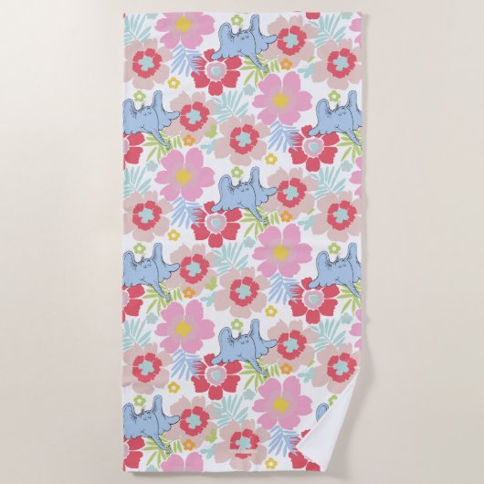 ホルトンはAを聞く | パステルフラワーパターン ビーチタオル (正面)