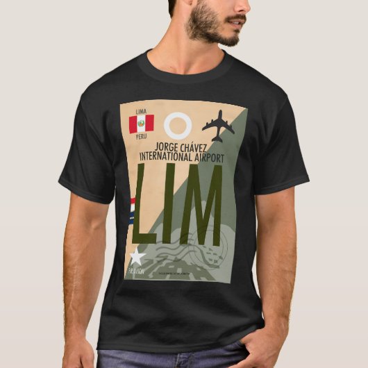 ホルヘ・チャベス国際空港 リム トラベルタグ Tシャツ (正面)