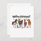 ホルメリーセマスホースフラワークリスマスウマ科の インビテーションポストカード (正面/裏面)