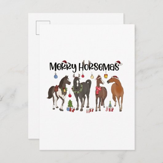 ホルメリーセマスホースフラワークリスマスウマ科の インビテーションポストカード (正面/裏面)