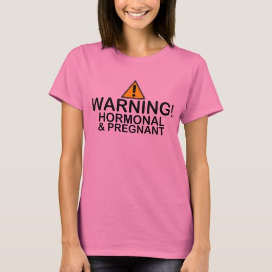 ホルモン警告と妊娠したTシャ妊婦のツ Tシャツ (正面)