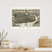 ホルヨーク， MAパノラママップ – 1881 ポスター (キッチン)